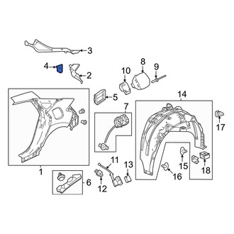 Honda OE - Rear Right Quarter Panel Gutter Bracket