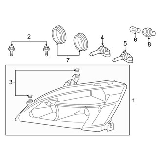 Honda OE - Front Lamps - Headlamp Components (Coupe)