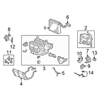 Honda OE - Air Conditioner & Heater - Evaporator Components (Coupe)