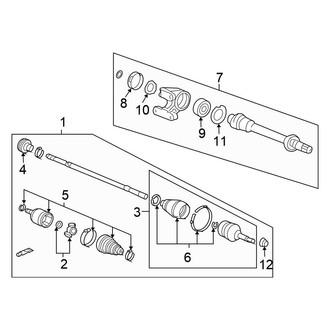 Honda OE - Front Suspension - Drive Axles (Coupe 2.4L Standard Tr)