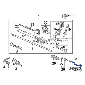 Honda OE - Inner Steering Tie Rod End