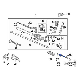 Honda OE - Left Outer Steering Tie Rod End