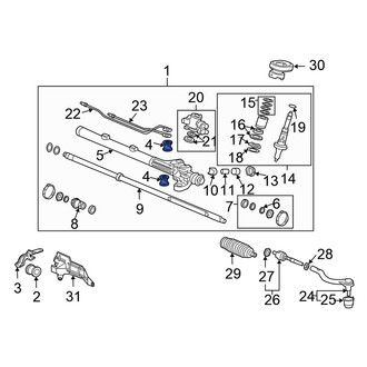 Honda OE - Right Rack and Pinion Mount Bushing