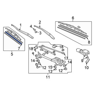 Honda OE - Front Right Wiper Blade Refill Set