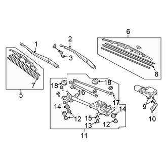 Honda OE - Windshield - Wiper & Washer Components (Wiper Components), (Coupe)