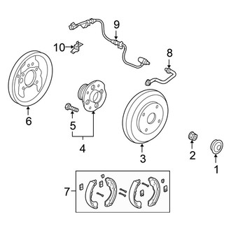 Honda OE - Rear Suspension - Brake Components (Drum Brakes), (EX / LX Coupe)