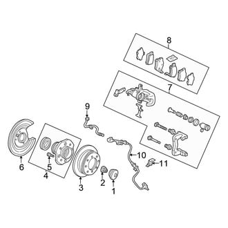 Honda OE - Rear Suspension - Brake Components (Disc Brakes), (Coupe)