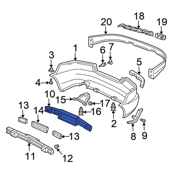 Honda OE 71570SDNA10 Rear Bumper Impact Absorber