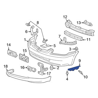 Honda OE - Front Left Bumper Cover Support Rail