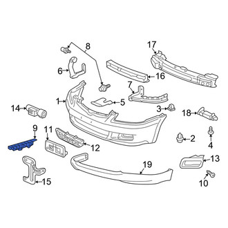 Honda OE - Front Right Bumper Cover Support Rail