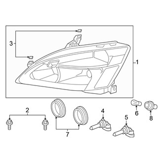 Honda OE - Front Lamps - Headlamp Components (Sedan)
