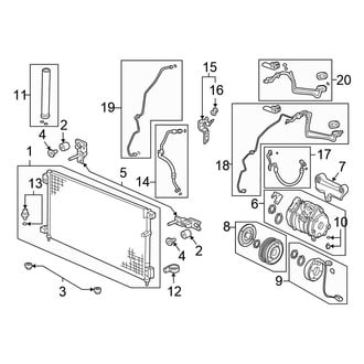 Honda OE - Air Conditioner & Heater - Condenser, Compressor & Lines (Sedan 2.4L)