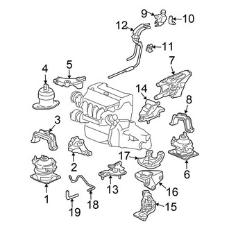 Honda OE - Engine / Transaxle - Engine & Transmission Mounting (Sedan 2.4L Automatic Tr)