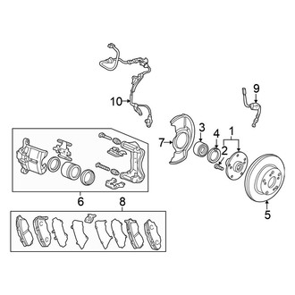 Honda OE - Front Suspension - Brake Components (Sedan 3.0L)
