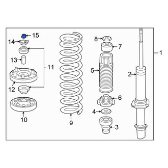 Honda OE - Rear Suspension Strut Mount Nut