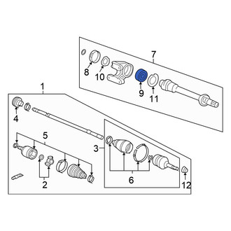 Honda OE - Front CV Axle Shaft Carrier Bearing