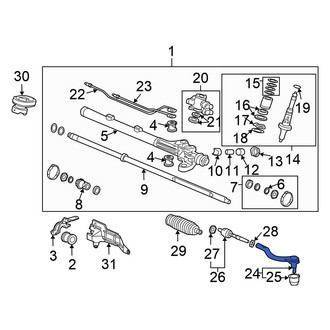 Honda OE - Left Outer Steering Tie Rod End