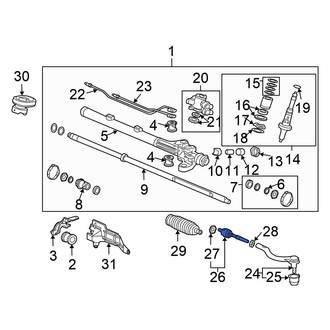 Honda OE - Left Outer Steering Tie Rod End