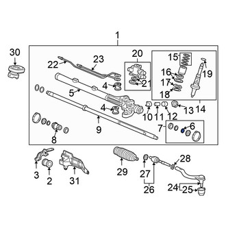 Honda OE - Front Rack And Pinion Housing Seal Kit