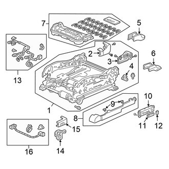 Honda OE - Seats & Tracks - Tracks & Components (Driver Seat, With Full Power), (Sedan)