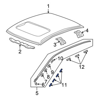 Honda OE - Door Window Molding Clip