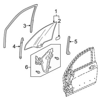 Honda OE - Front Door - Glass & Hardware (LX / LX Special Edition / Value Package Sedan 2.4L)