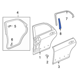 Honda OE - Rear Right Center Door Seal