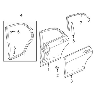 Honda OE - Rear Door - Door & Components (Sedan)