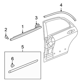 Honda OE - Rear Door - Exterior Trim (EX / LX Sedan)