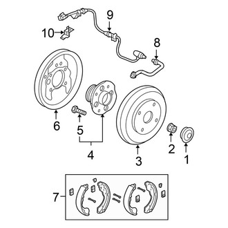 Honda OE - Rear Suspension - Brake Components (Drum Brakes), (Sedan)