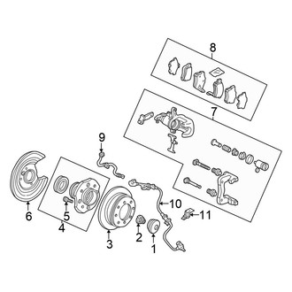 Honda OE - Rear Suspension - Brake Components (Disc Brakes), (DX / EX / LX Sedan)