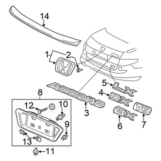Honda OE - Trunk Lid - Exterior Trim (Sedan)