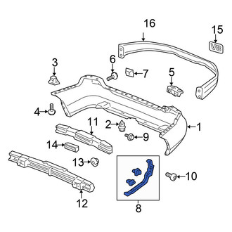 Honda OE - Rear Right Bumper Cover Support Rail