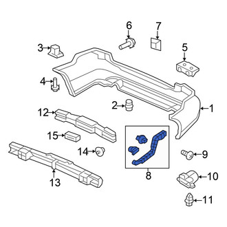 Honda OE - Rear Right Bumper Cover Support Rail