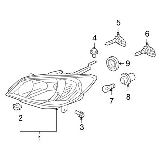Honda OE - Front Lamps - Headlamp Components (1.3L)