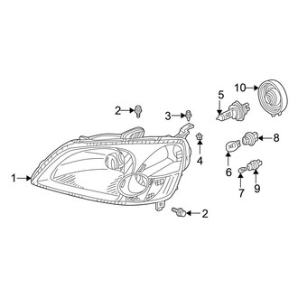 Honda OE - Front Lamps - Headlamp Components (1.3L)