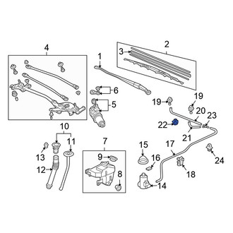 Honda OE - Front Windshield Washer Nozzle Support
