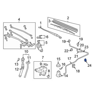 Honda OE - Front Windshield Washer Hose Holder