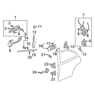 Honda OE - Front Right Door Lock Rod Clip