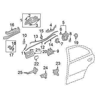 Honda OE - Rear Door - Lock & Hardware (1.3L)