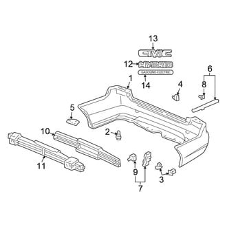 Honda OE - Rear Bumper - Bumper & Components (1.3L)