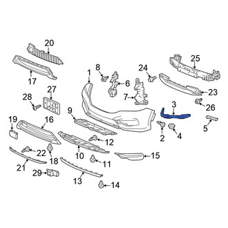 Honda OE - Front Right Upper Bumper Cover Support Rail
