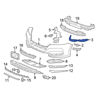 Honda OE - Front Right Upper Bumper Cover Support Rail
