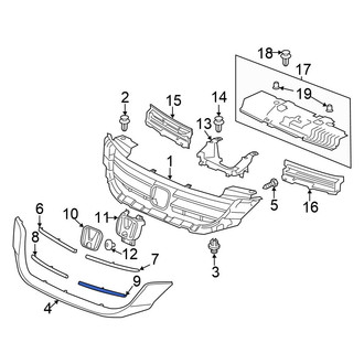 Honda OE - Front Left Lower Grille Molding