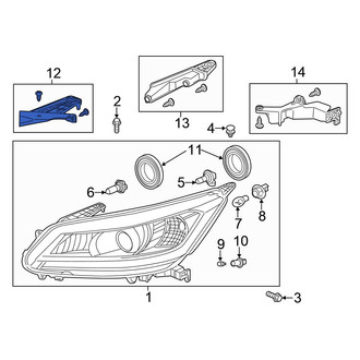 Honda OE - Left Upper Inner Headlight Bracket