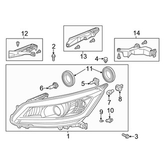 Honda OE - Front Lamps - Headlamp Components (Halogen), (Sedan)