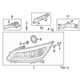Honda OE - Front Lamps - Headlamp Components (LED), (Sedan)