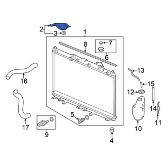 Honda OE - Left Radiator Mount Bracket