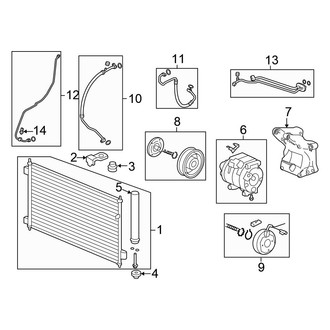 Honda OE - Air Conditioner & Heater - Condenser, Compressor & Lines (Sedan 3.5L)