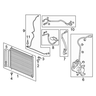 Honda OE - Air Conditioner & Heater - Condenser, Compressor & Lines (FULL HYBRID EV-GAS (FHEV) / PLUG-IN HYBRID EV-GAS (PHEV))